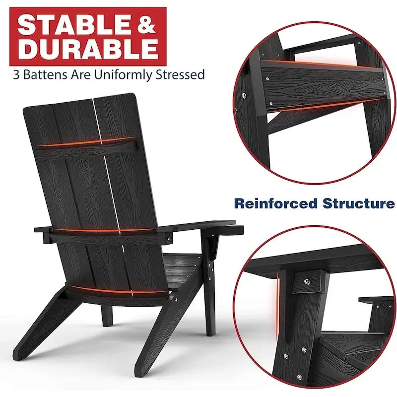 WINSOON Fauteuil Adirondack avec Porte-gobelet Tous Temps, Fabriqué en HIPS