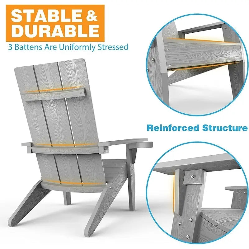 WINSOON Fauteuil Adirondack avec Porte-gobelet Tous Temps, Fabriqué en HIPS