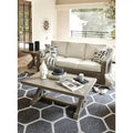 Signature Design by Ashley Beachcroft Brown/Beige Beachcroft Nuvella Sofa with Coffee and End Table - 83W x 37D x 36H