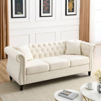 Canapé Chesterfield Velours Noir pour Salon