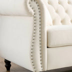 Canapé Chesterfield Velours Noir pour Salon