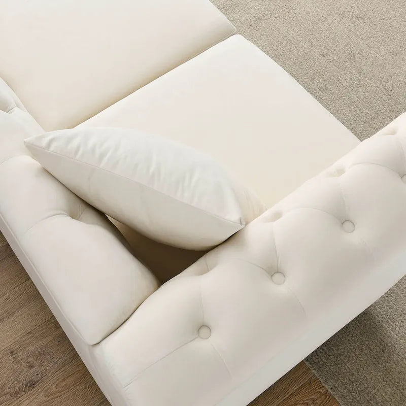 Canapé Chesterfield Velours Noir pour Salon