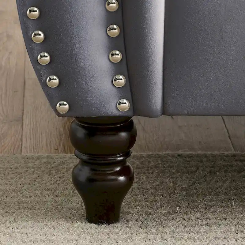 Canapé Chesterfield Velours Noir pour Salon