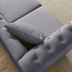 Canapé Chesterfield Velours Noir pour Salon