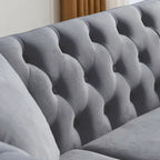 Canapé Chesterfield Velours Noir pour Salon