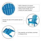Ensemble de 3 chaises Adirondack pliantes en PEHD et table d'appoint Elm Plus pour patio extérieur