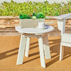 Ensemble de 3 chaises Adirondack pliantes en PEHD et table d'appoint Elm Plus pour patio extérieur