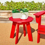 Ensemble de 3 chaises Adirondack pliantes en PEHD et table d'appoint Elm Plus pour patio extérieur