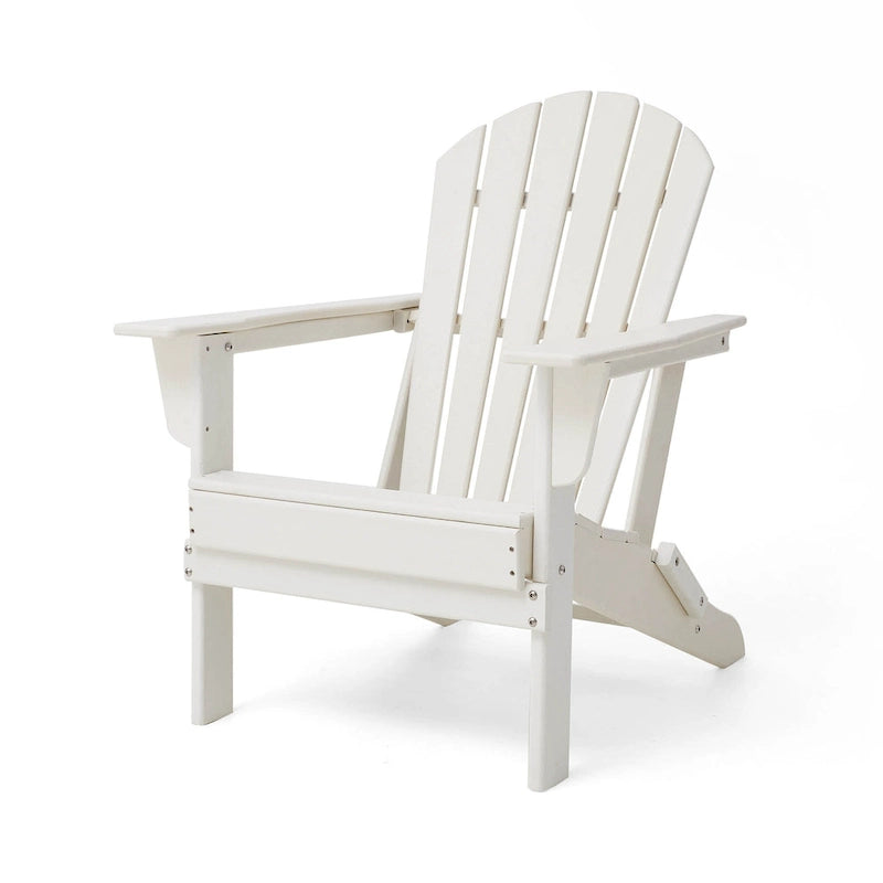 Ensemble de 3 chaises Adirondack pliantes en PEHD et table d'appoint Elm Plus pour patio extérieur