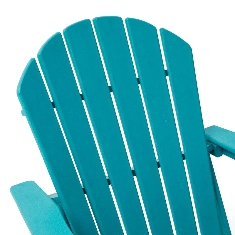 Ensemble de 3 chaises Adirondack pliantes en PEHD et table d'appoint Elm Plus pour patio extérieur