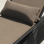 Ensemble de 2 chaises longues de jardin réglables en osier Corvus Corral avec coussin Sunbrella