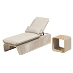 Ensemble de 2 chaises longues de jardin réglables en osier Corvus Corral avec coussin Sunbrella