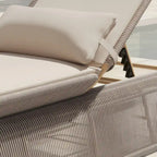 Ensemble de 2 chaises longues de jardin réglables en osier Corvus Corral avec coussin Sunbrella
