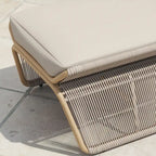 Ensemble de 2 chaises longues de jardin réglables en osier Corvus Corral avec coussin Sunbrella