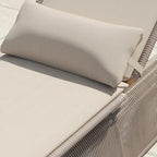 Ensemble de 2 chaises longues de jardin réglables en osier Corvus Corral avec coussin Sunbrella
