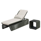 Ensemble de 2 chaises longues de jardin réglables en osier Corvus Corral avec coussin Sunbrella