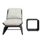 Ensemble de 2 chaises longues de jardin réglables en osier Corvus Corral avec coussin Sunbrella
