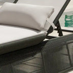 Ensemble de 2 chaises longues de jardin réglables en osier Corvus Corral avec coussin Sunbrella