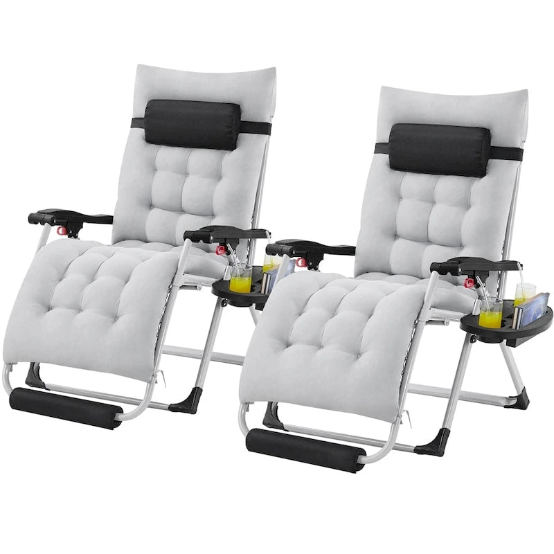 Yaheetech 2pcs 29in Zero Gravity Recliner with Padded Cushion