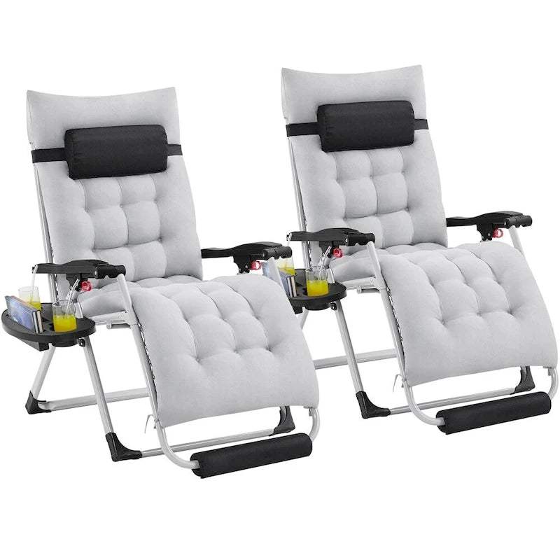 Fauteuil inclinable zéro gravité Yaheetech 2 pièces 74 cm avec coussin rembourré
