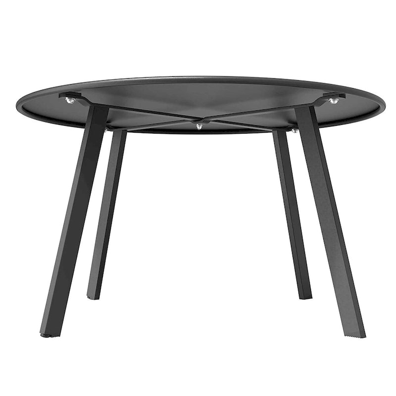 Table d'appoint ronde noire en acier pour l'extérieur, table d'appoint résistante aux intempéries pour jardin, balcon, cour
