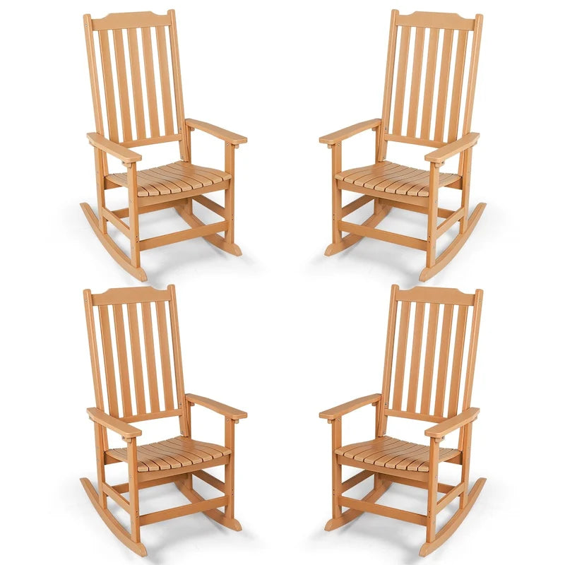 Vrakae 4 Chaises à Bascule de Jardin Haut Dossier Résistant aux Intempéries