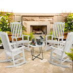 Vrakae 4 PCS Patio All Weather Resistant High Back Rocking Chair