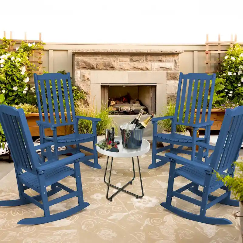 Vrakae 4 Chaises à Bascule de Jardin Haut Dossier Résistant aux Intempéries