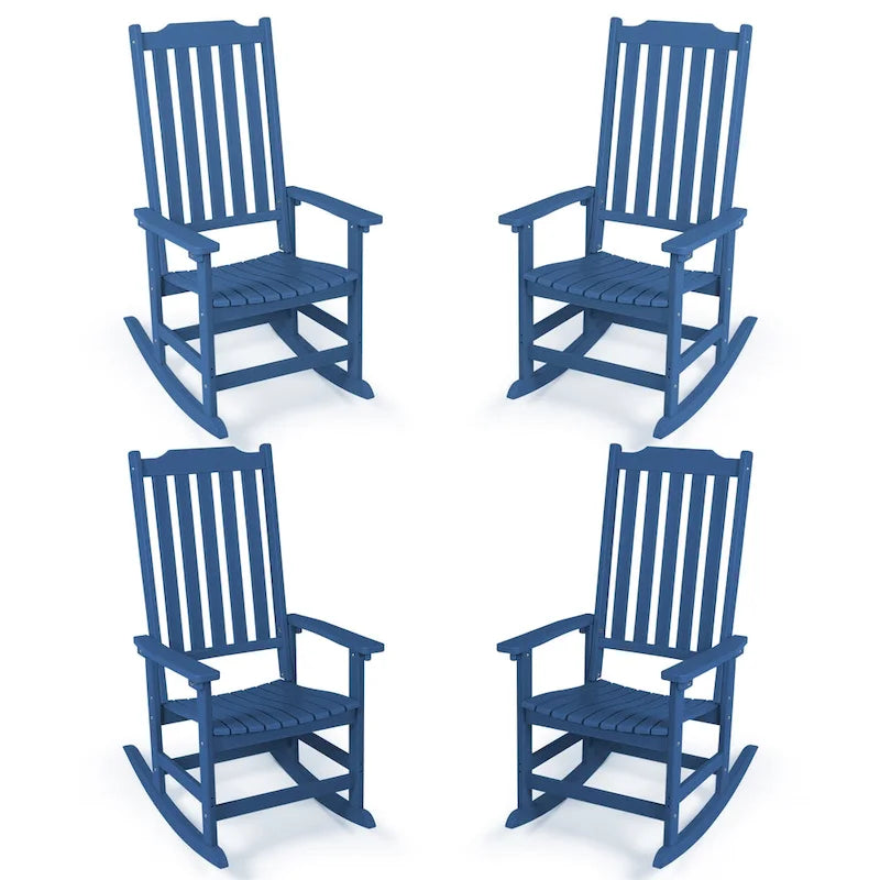 Vrakae 4 Chaises à Bascule de Jardin Haut Dossier Résistant aux Intempéries