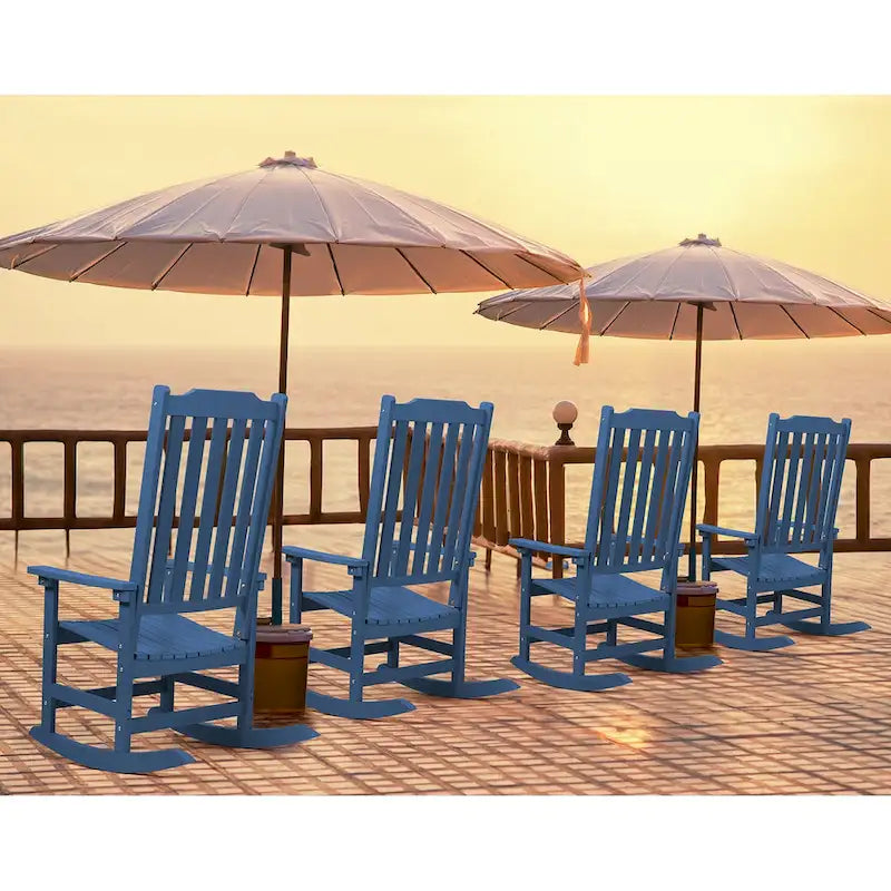Vrakae 4 Chaises à Bascule de Jardin Haut Dossier Résistant aux Intempéries