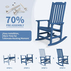 Vrakae 4 Chaises à Bascule de Jardin Haut Dossier Résistant aux Intempéries