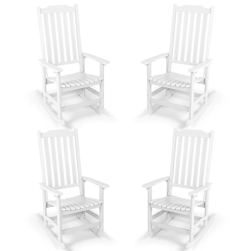 Vrakae 4 Chaises à Bascule de Jardin Haut Dossier Résistant aux Intempéries