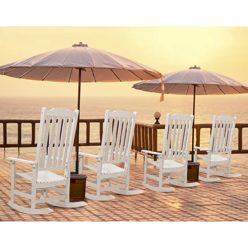 Vrakae 4 Chaises à Bascule de Jardin Haut Dossier Résistant aux Intempéries