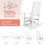 Vrakae 4 Chaises à Bascule de Jardin Haut Dossier Résistant aux Intempéries