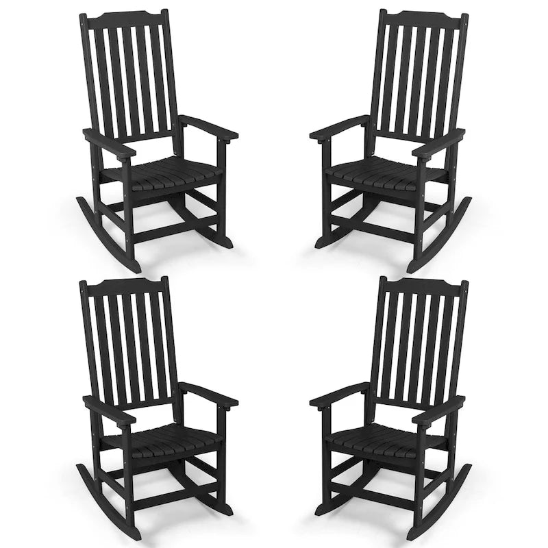 Vrakae 4 Chaises à Bascule de Jardin Haut Dossier Résistant aux Intempéries
