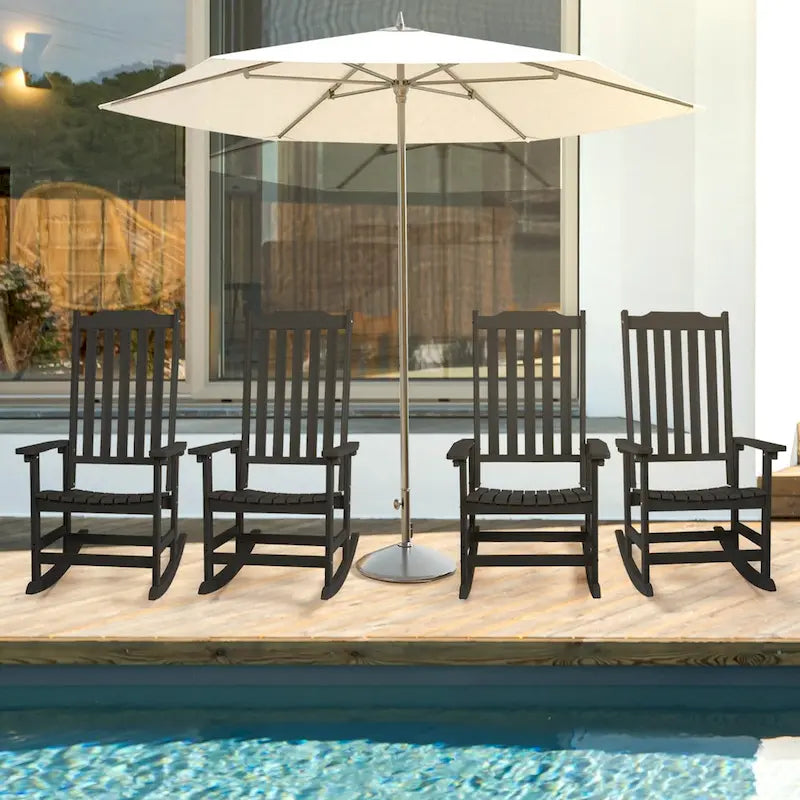 Vrakae 4 Chaises à Bascule de Jardin Haut Dossier Résistant aux Intempéries