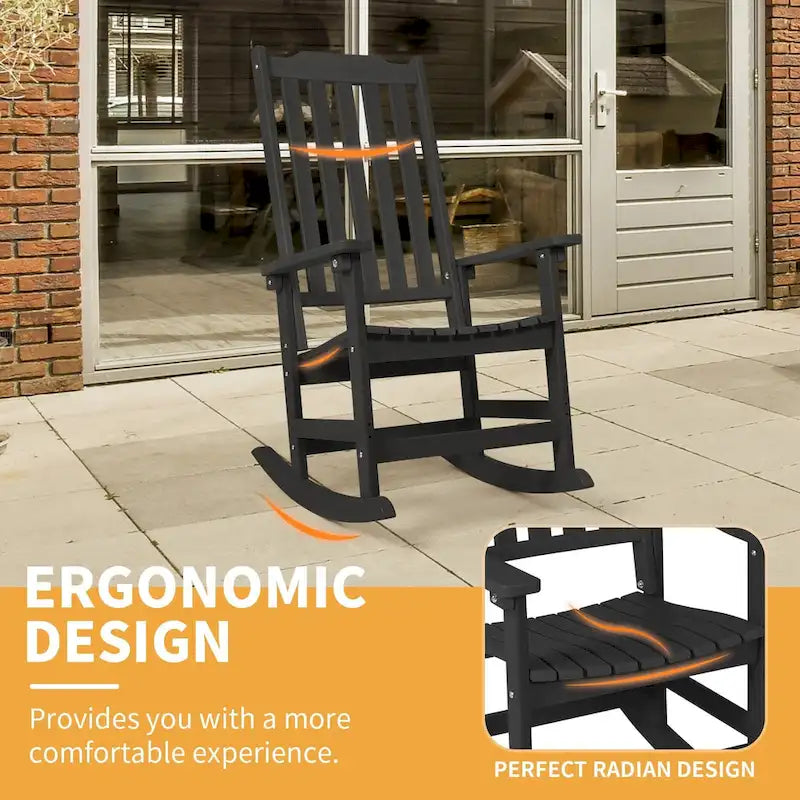 Vrakae 4 Chaises à Bascule de Jardin Haut Dossier Résistant aux Intempéries