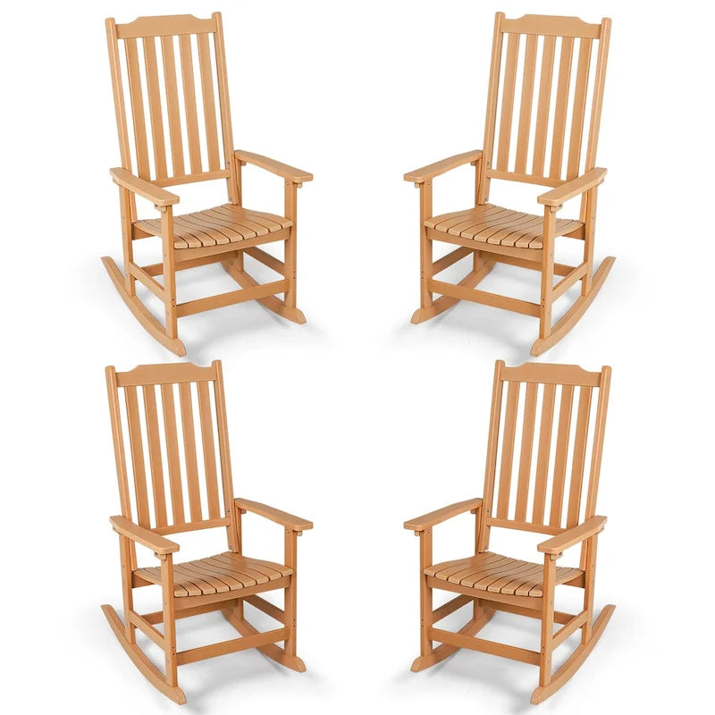 Vrakae 4 Chaises à Bascule de Jardin Haut Dossier Résistant aux Intempéries