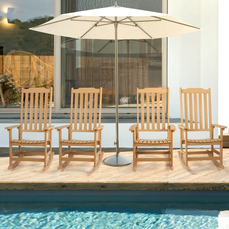 Vrakae 4 Chaises à Bascule de Jardin Haut Dossier Résistant aux Intempéries