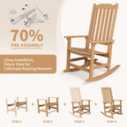 Vrakae 4 Chaises à Bascule de Jardin Haut Dossier Résistant aux Intempéries