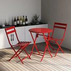 3 Piece Patio Bistro Set of Foldable Round Table and Chairs - 31.7 H x 17.32 L x 16.53 W