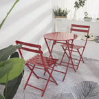 Ensemble de bistro 3 pièces avec table ronde et chaises pliantes – 31,7 H x 17,32 L x 16,53 P