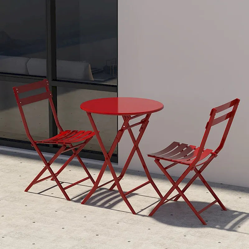 Ensemble de bistro 3 pièces avec table ronde et chaises pliantes – 31,7 H x 17,32 L x 16,53 P