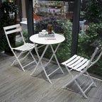 Ensemble de bistro 3 pièces avec table ronde et chaises pliantes – 31,7 H x 17,32 L x 16,53 P