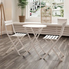 Ensemble de bistro 3 pièces avec table ronde et chaises pliantes – 31,7 H x 17,32 L x 16,53 P