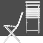 Ensemble de bistro 3 pièces avec table ronde et chaises pliantes – 31,7 H x 17,32 L x 16,53 P