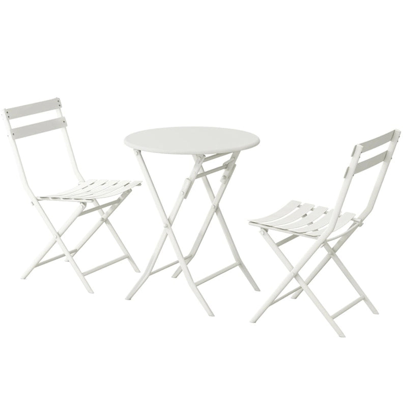 Ensemble de bistro 3 pièces avec table ronde et chaises pliantes – 31,7 H x 17,32 L x 16,53 P