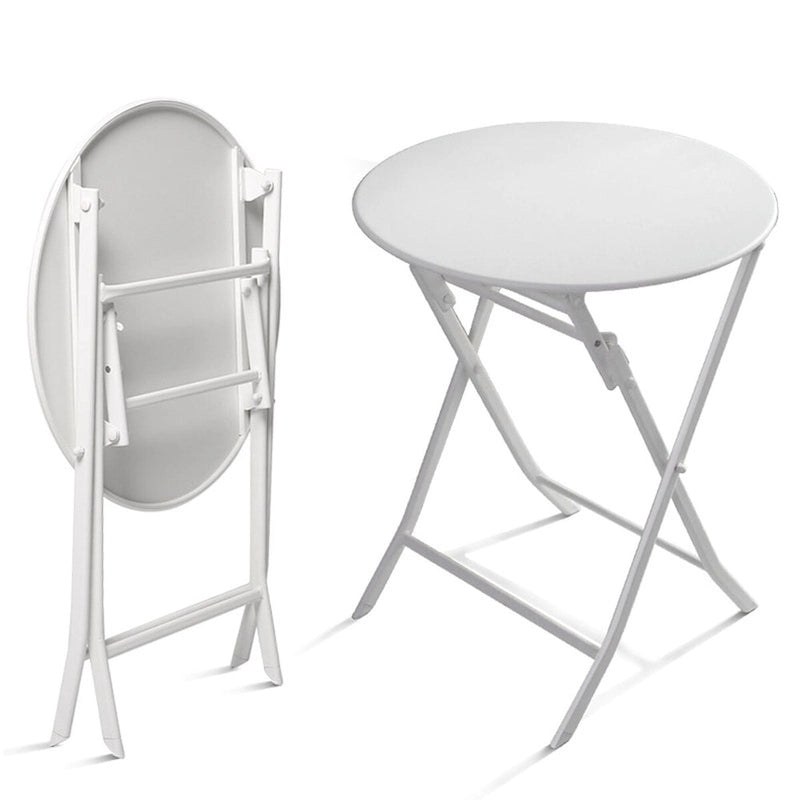 Ensemble de bistro 3 pièces avec table ronde et chaises pliantes – 31,7 H x 17,32 L x 16,53 P