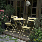Ensemble de bistro 3 pièces avec table ronde et chaises pliantes – 31,7 H x 17,32 L x 16,53 P