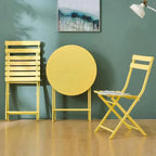 Ensemble de bistro 3 pièces avec table ronde et chaises pliantes – 31,7 H x 17,32 L x 16,53 P